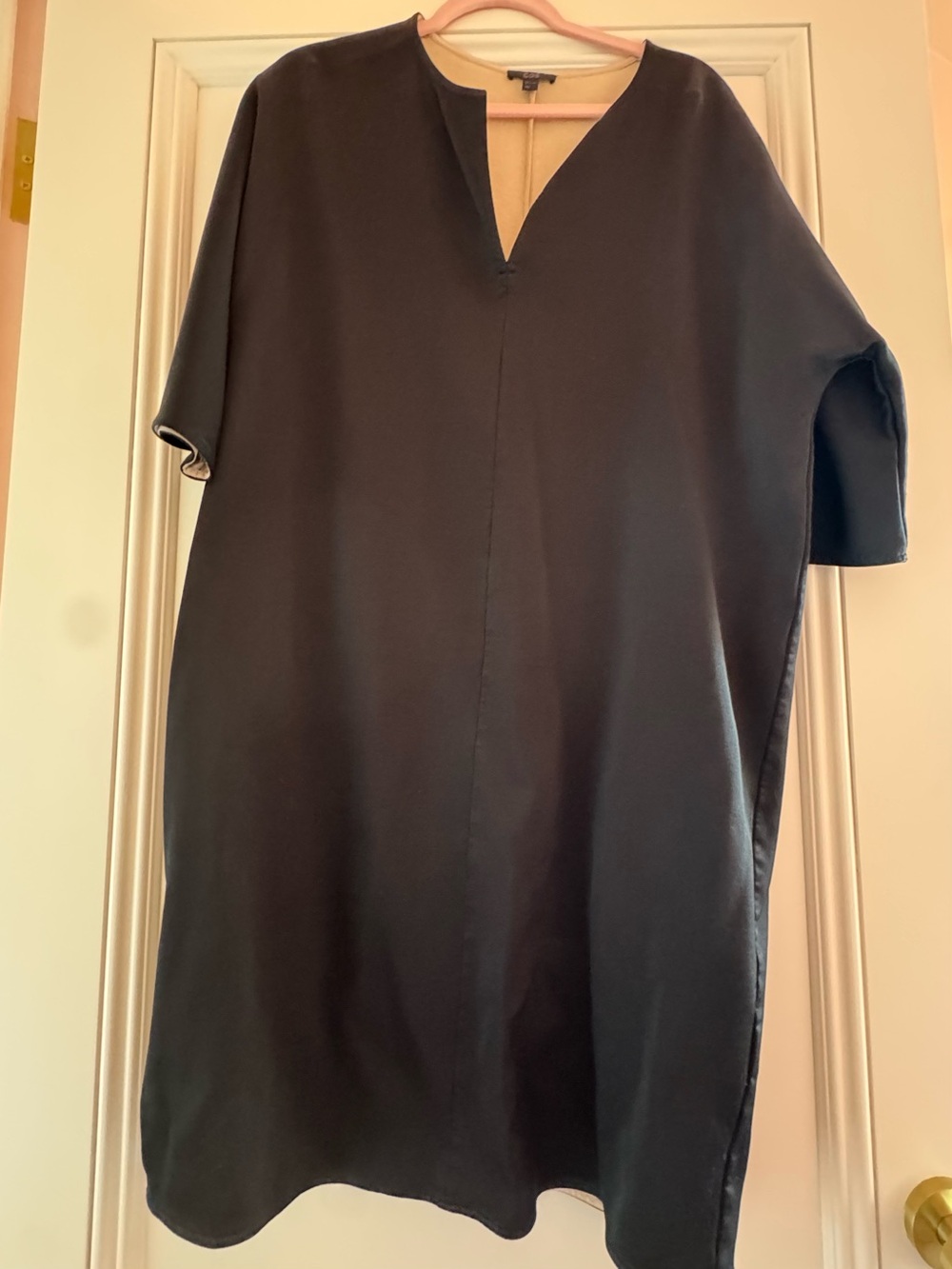COS Black Women’s Short-Sleeve Dress with Notch Neck